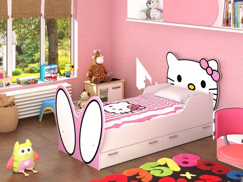 кровать hello kitty! с бязевым матрацем в Ярославле