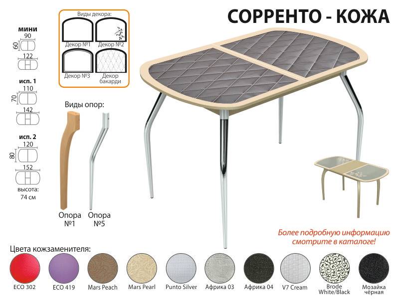 стол обеденный сорренто кожа в Ярославле