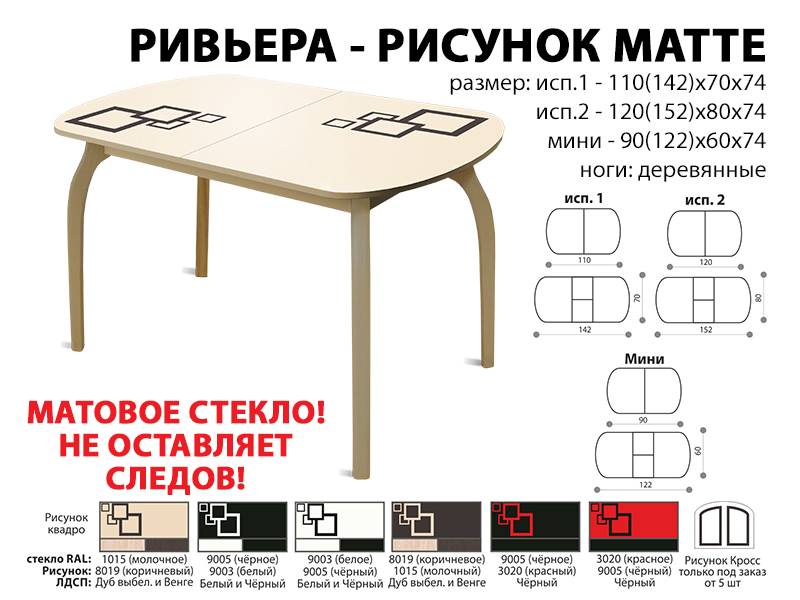 стол обеденный ривьера рисунок матте в Ярославле