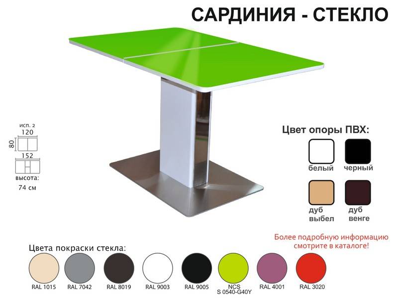 стол обеденный сардиния стекло в Ярославле