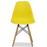 стул деревянный pc-015 желтый ножки дерево (eames style) в Ярославле