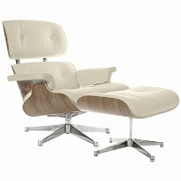 кресло eames style lounge chair & ottoman кремовое в Ярославле