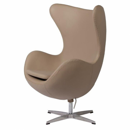 кресло egg chair кожа темно-бежевое в Ярославле