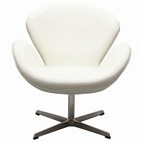 кресло swan chair экокожа белое в Ярославле