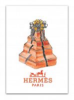 постер hermes подарочные коробки на белом фоне, а3 в Ярославле