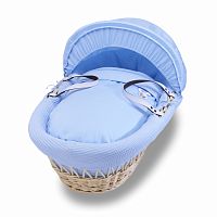 колыбель-переноска gift wicker moses basket натуральная, голубое белье в Ярославле