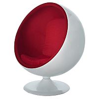 кресло-шар eero ball chair бело-красное в Ярославле