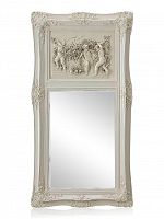 зеркало настенное прямоугольное в высокой белой раме францини distressed chalk white в Ярославле