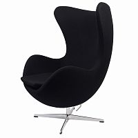 кресло arne jacobsen style egg chair черное в Ярославле