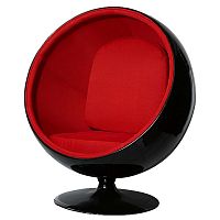 кресло eero ball chair черно-красное в Ярославле