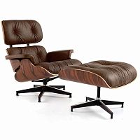 кресло eames style lounge chair & ottoman premium коричневое в Ярославле