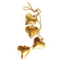 гирлянда новогодняя подвесная сердца золотые golden hearts, 65 см в Ярославле