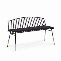 siena bench 120 черный металл черная ткань от la forma (ex julia grup) в Ярославле