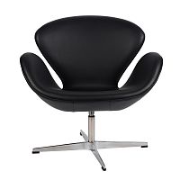 кресло arne jacobsen style swan chair черное в Ярославле