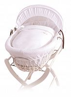 колыбель-переноска gift wicker moses basket белая, белое белье в Ярославле