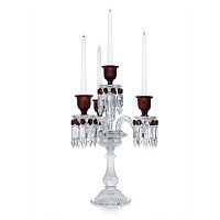 канделябр хрустальный с красными вставками на 4 свечи baccarat 3+1 от delight collection, 60 см в Ярославле