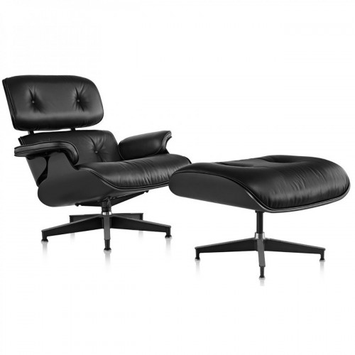 кресло eames style lounge chair черное в Ярославле