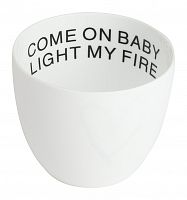 подсвечник белый фарфоровый с надписью внутри come on baby light my fire, 6,5 см в Ярославле