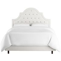 кровать двуспальная 180х200 белая с каретной стяжкой harvey tufted white в Ярославле