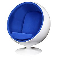 кресло eero ball chair синее с белым в Ярославле