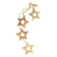 гирлянда новогодняя подвесная звезды деревянные с отверстием wooden stars, 65 см в Ярославле