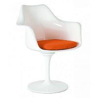 кресло tulip armchair бело-оранжевое шерсть в Ярославле