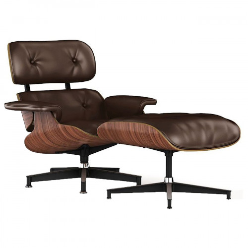 кресло lounge chair & ottoman коричневое в Ярославле