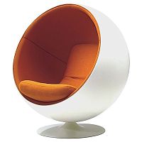 кресло eero ball chair бело-оранжевое в Ярославле