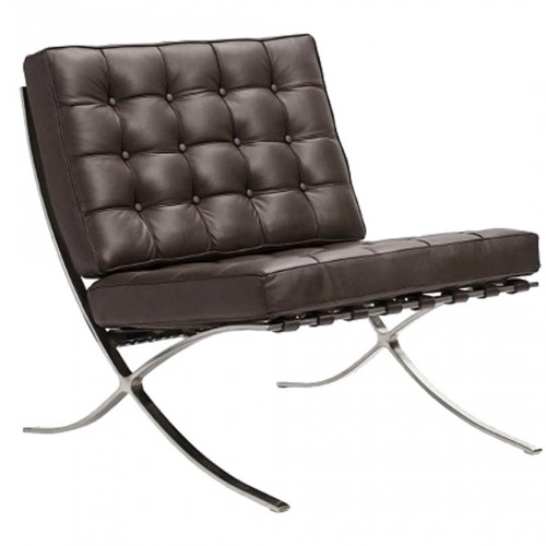 кресло barcelona chair кожа коричневое в Ярославле