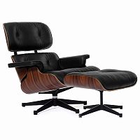 кресло eames style lounge chair & ottoman черное в Ярославле