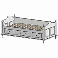 кровать-кушетка 90х190 с ящиками белая нордик в Ярославле