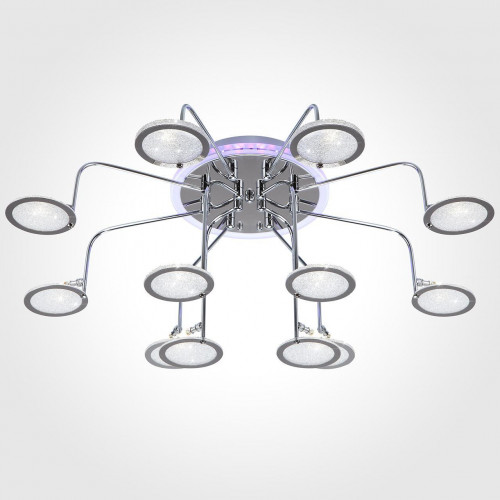 потолочная люстра eurosvet spider 80109/12 хром/синий+фиолетовый в Ярославле
