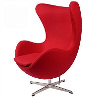 кресло arne jacobsen style egg chair красная шерсть в Ярославле