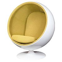 кресло eero ball chair бело-горчичное в Ярославле