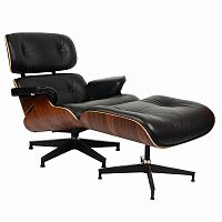 кресло eames style lounge chairчерное с коричневым в Ярославле