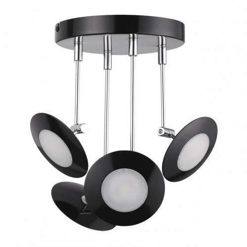 потолочная светодиодная люстра odeon light uliss 3811/28cl черная в Ярославле