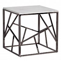 стол журнальный black chrome cube 55*55*56 см хром, белый в Ярославле